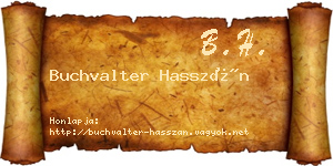 Buchvalter Hasszán névjegykártya